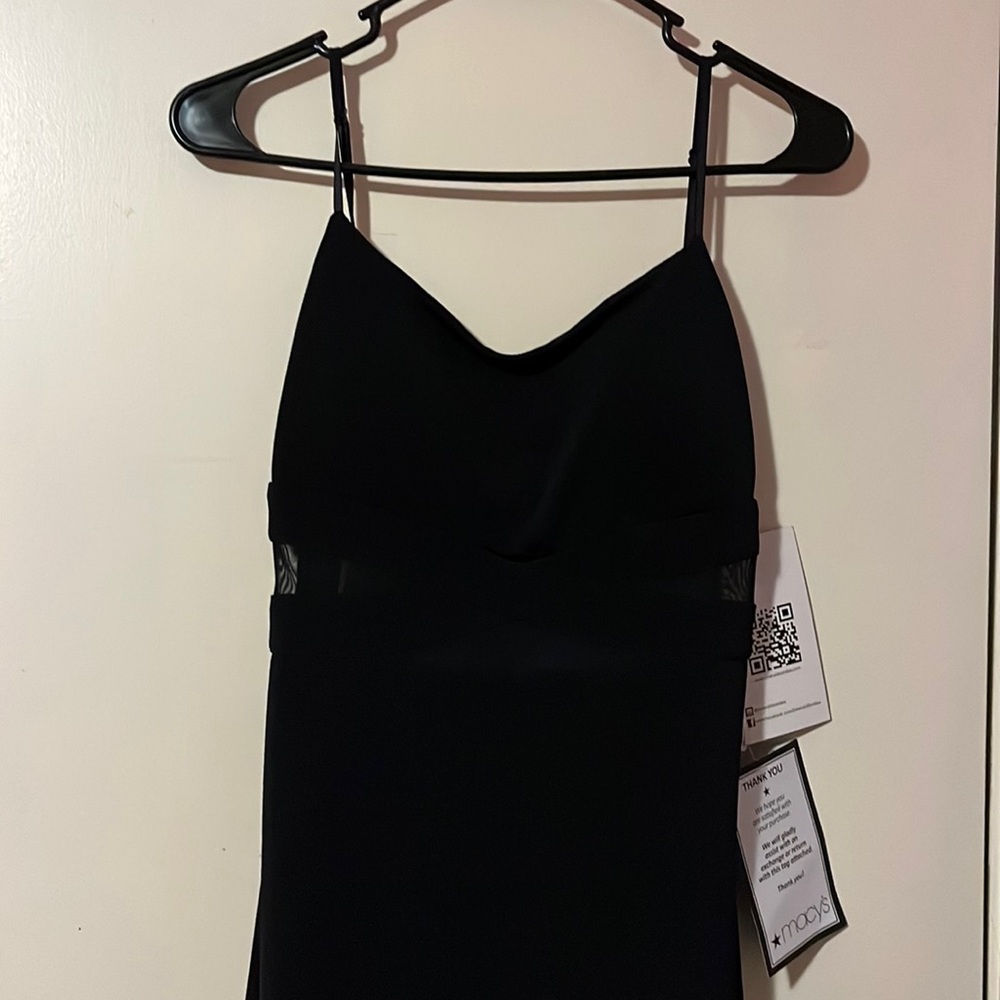 Black mesh, midi dress